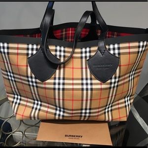 Authentic Burberry Reversible Bonded Tartan Tote